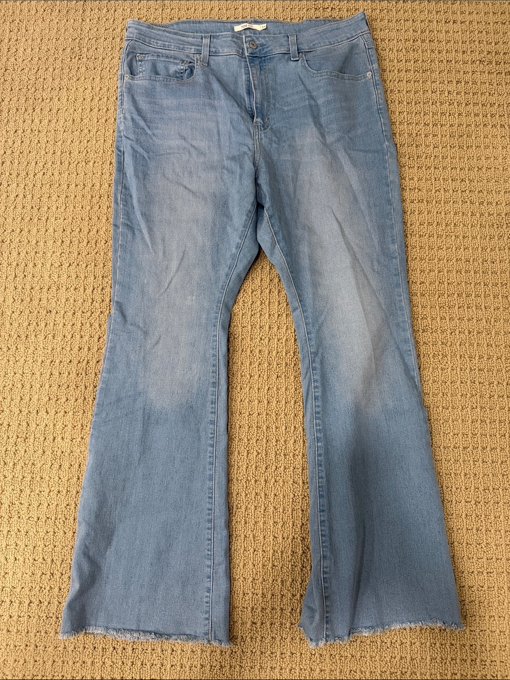 Levi's Light Blue Flare Jeans with Raw Hem